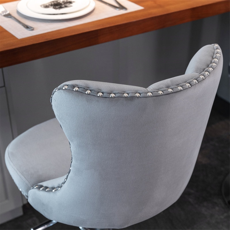 Tabourets de bar pivotants en velours, 2, Argent argent, Gris incorrect