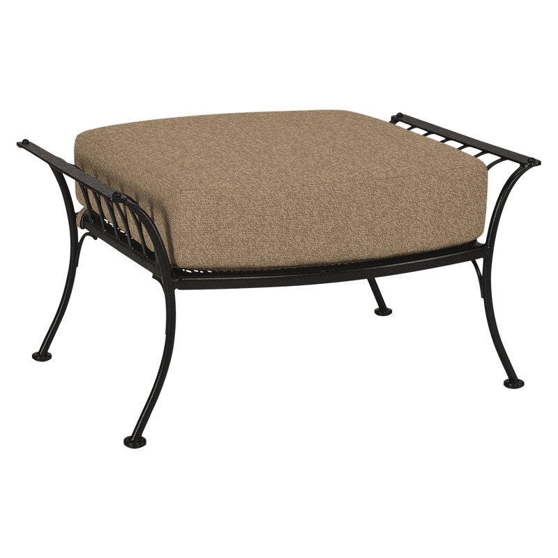 Monterra Outdoor Ottoman, Carbon Black, Sash Denim