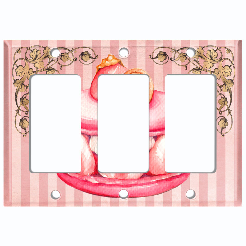 Plaque murale berçante rose à 3 bandes