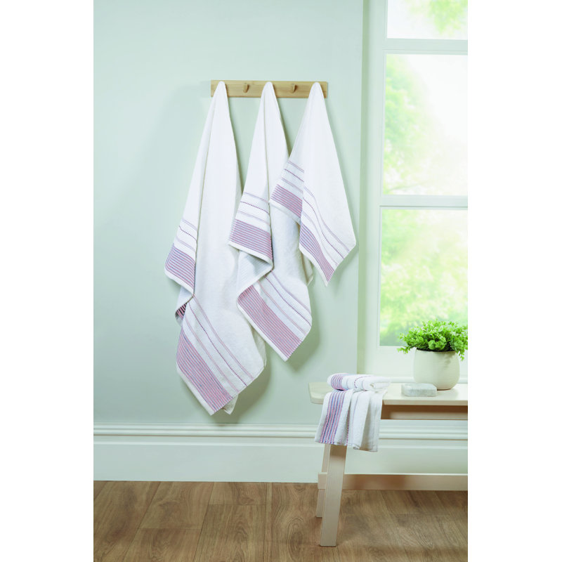 Dickinson Stripe 6 Piece Towel Bale Blush, Pink, 6 Piece Towel Set