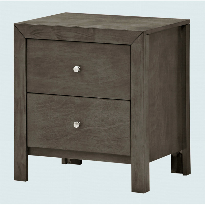 Chic Gray Transitional Nightstand