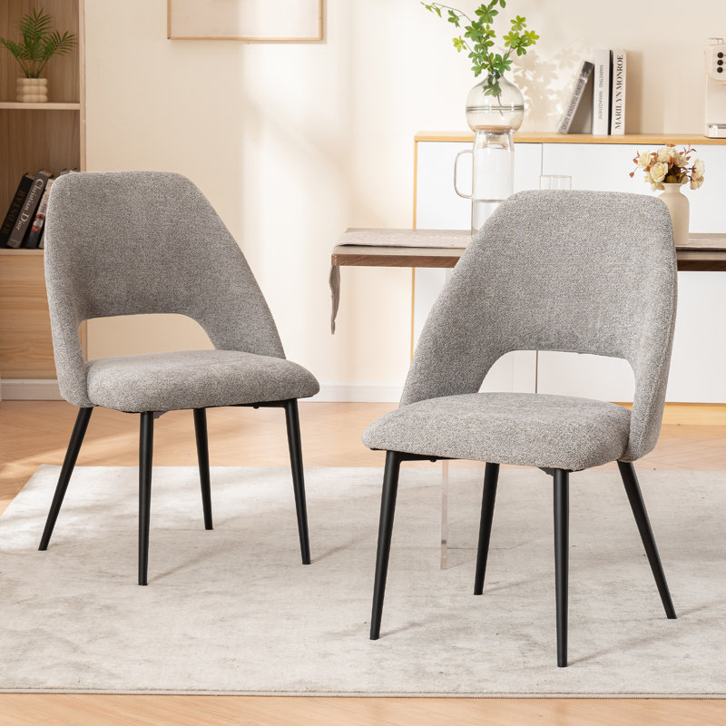 Chaise d'appoint rembourrée Modern, Tissu gris