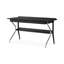 Bureau rectangulaire en bois massif noir-4766424