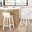 Ensemble de 2 tabourets de bar 24,5 "en bois avec dossier et siège Mid-Century-723851214