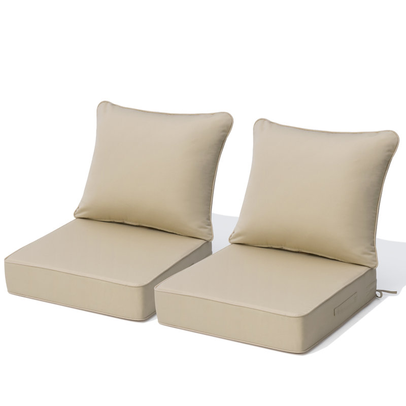 Ensemble de coussins de patio Sunbrella, 2, Beige