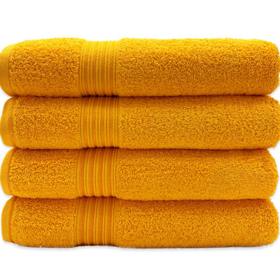 Serviettes de bain ultra-peluches et absorbantes 100% coton naturel 550 pièces 4 pièces 550 Series - hypoallergénique, à séchage rapide, lavable à la machine