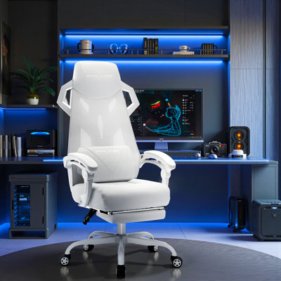 Gaming Chair, Reclining Chair with Mesh Back, Adjustable Headrest, Lumbar Support and Footrest
