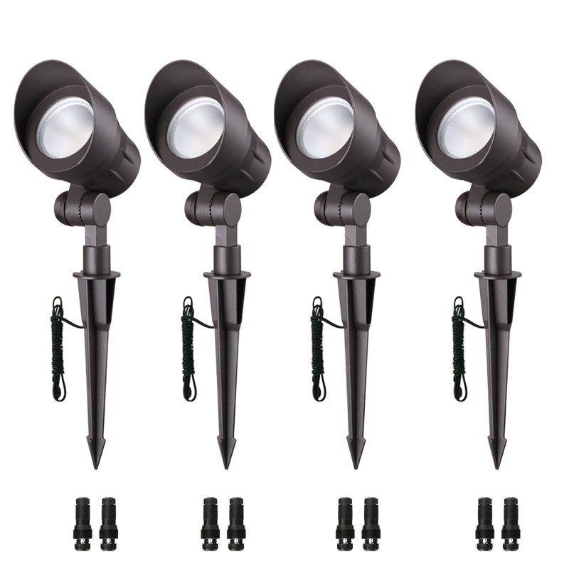 Oil Rubbed Bronze Low Voltage Integrated LED Aluminum Pathway Light Kit 4 Pack