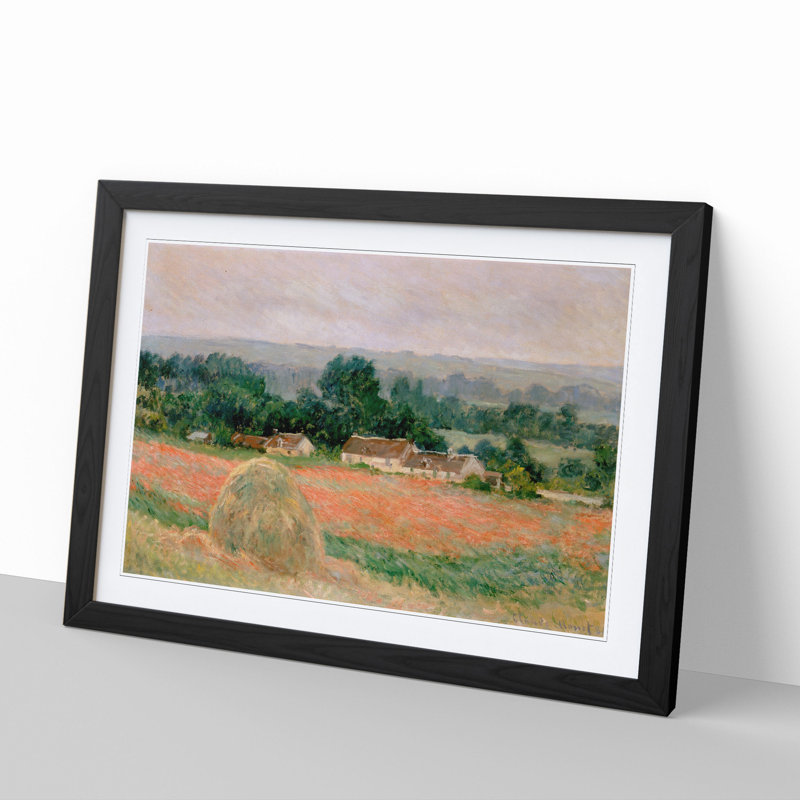 Haystack at Giverny by Claude Monet - Framed Print, Black Framed, 27cm H x 36cm W x 2cm D