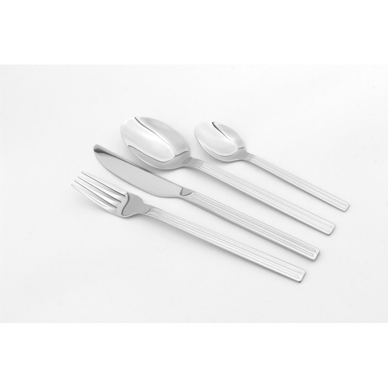 Cutlery Set Fork Spoon 16pc Sets Anydate Nordic Stripes