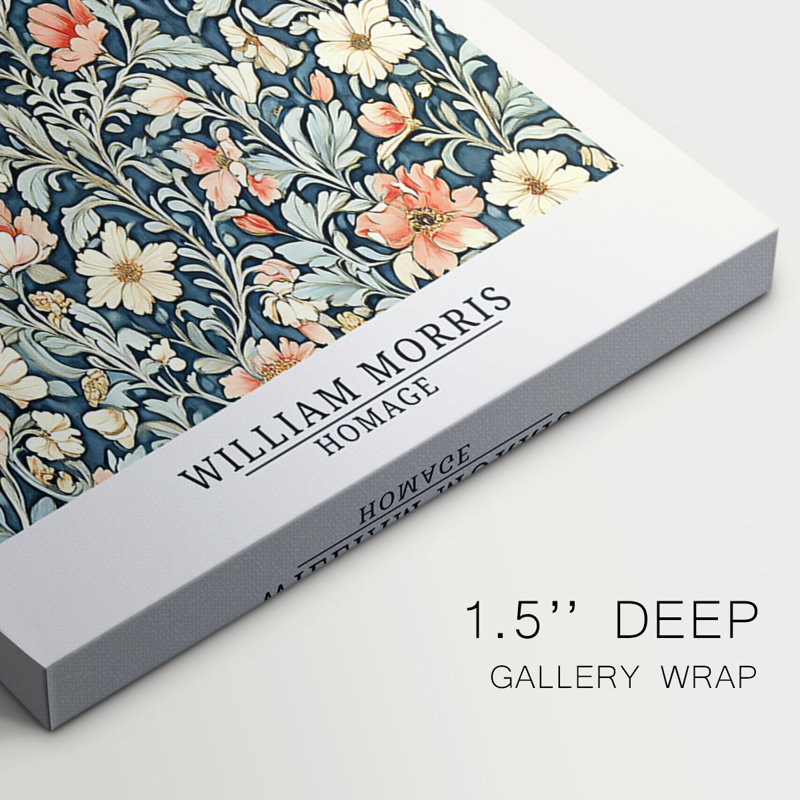 WM MORRIS Series DCCCXCV  -Custom Wrapped Gallery Canvas - 3 Pieces, 12" H x 24" W