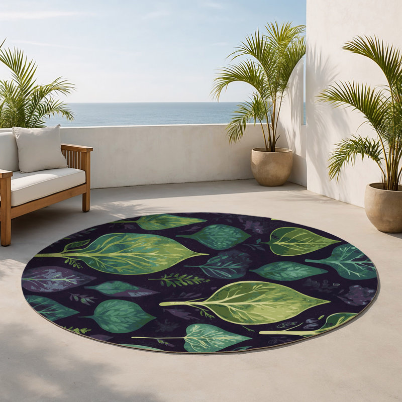 Tapis intérieur et extérieur Enchanted Shadows, Rond 5 pi