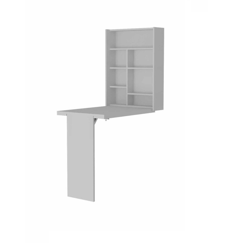 24" White Wall Mounted Writing Desk, White