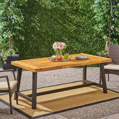 Polanco 70" W x 34.75" D Weather Resistant Solid Wood Acacia Rectangular Outdoor Dining Table