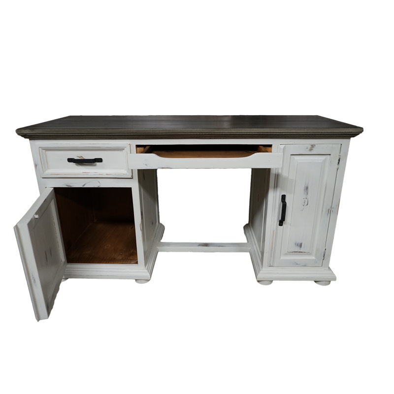 Bureau d'ordinateur avec rangement pour unité centrale Rustic Sierra, Blanc