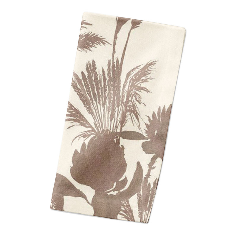 Floral Rectangle Napkin, Brown Tones
