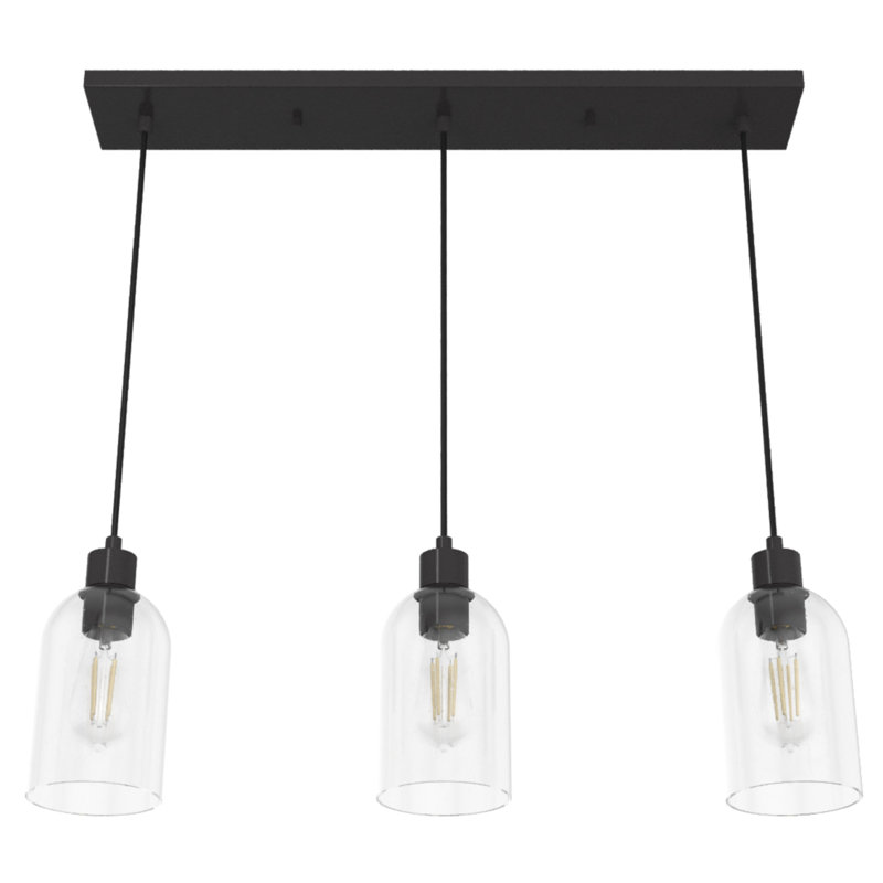 Lochemeade 3 Light Linear Cylinder Pendant, Clear, Noble Bronze