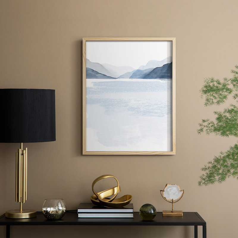 Glacial Lake II, reproduction encadrée - bois massif