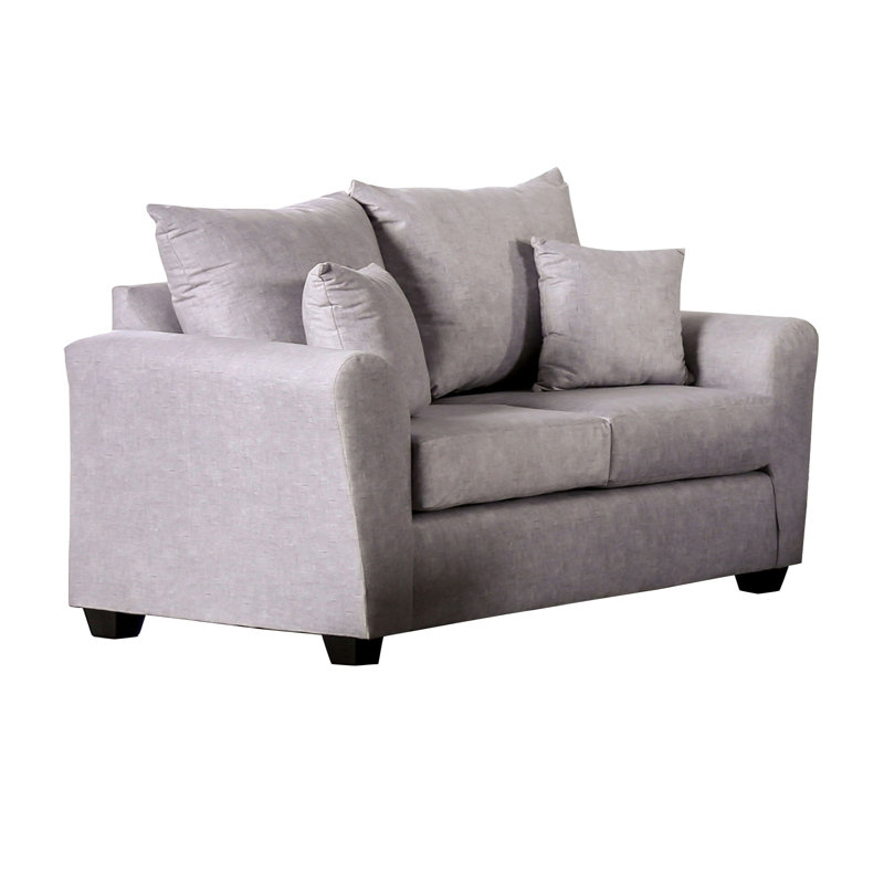 Causeuse contemporaine l 62,4 po, gris clair