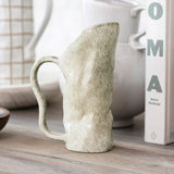Stoneware Organic Shaped Pitcher In Reactive Glaze