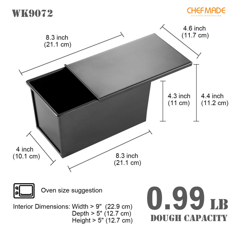 CHEFMADE 1L Flat Loaf Pan with Lid