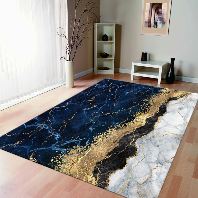 Bohemian Inspired Printed Gobelen Fabric Rug Featuring a Complex Floral and Geometric Design Ideal for Both Modern and Traditional Home Styling