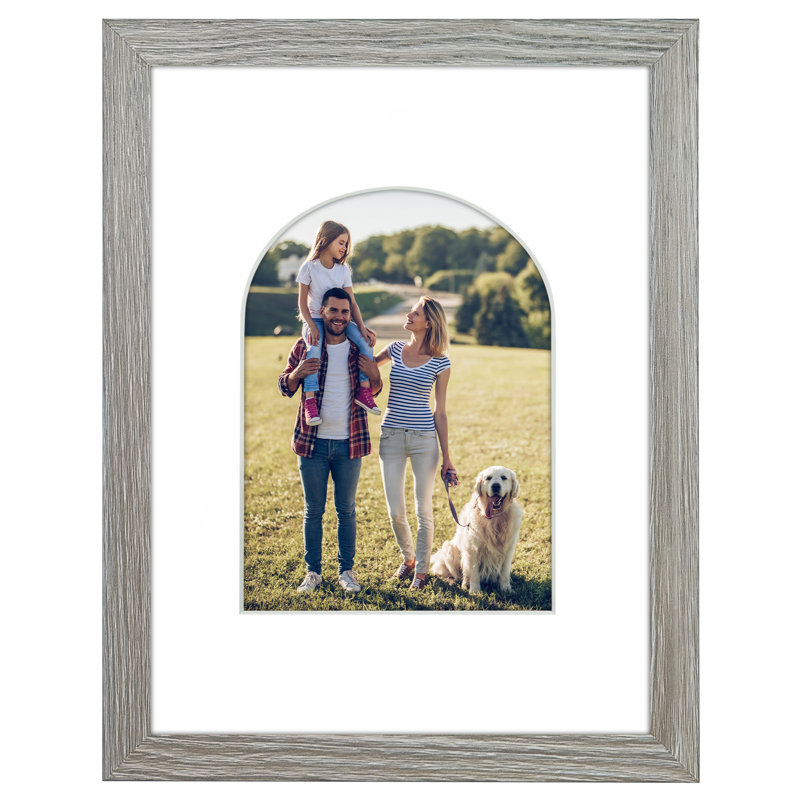Cadre photo avec tapis en forme d'arche - Idéal pour toute pièce, salon, dortoir, Driftwood, 9" x 12"