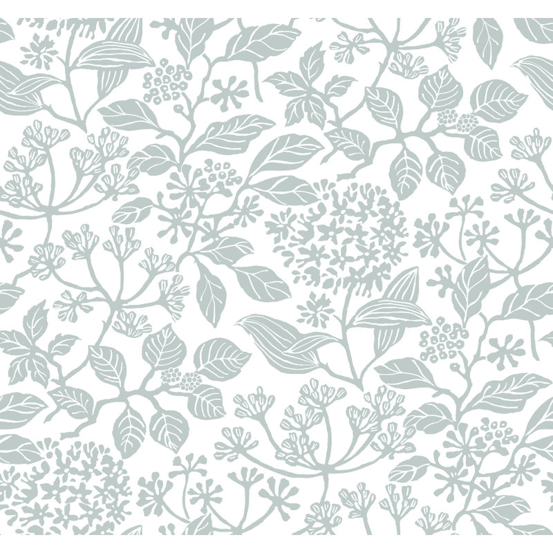 Rowen Light Blue Botanical Wallpaper