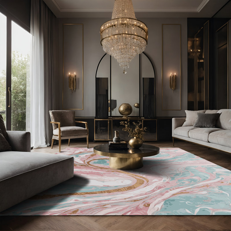 Tapis beige soyeux et moelleux, Rectangle 8 pi x 10 pi