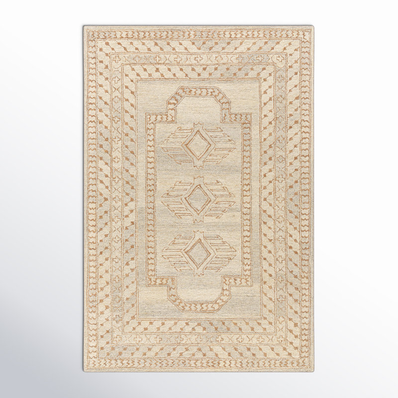 Desiree Hand Tufted Wool Southwestern Indoor Rug, Rectangle 5'7" x 6'