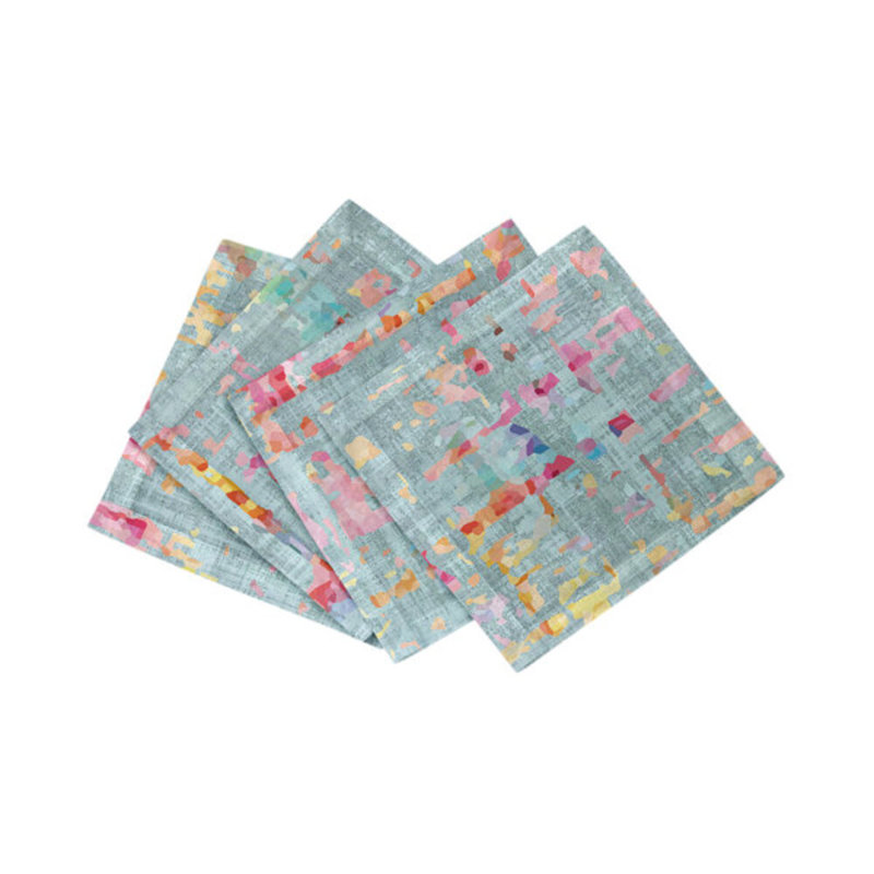 Serviettes de table en satin de coton Coco, Bleu