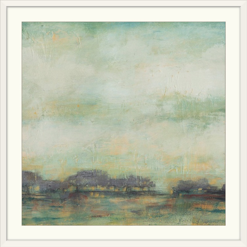 « i » jennifer de la peinture, reproduction d’art Treeline Sunrise, H 38 po x l 38 po x P 1 po, Cadre blanc