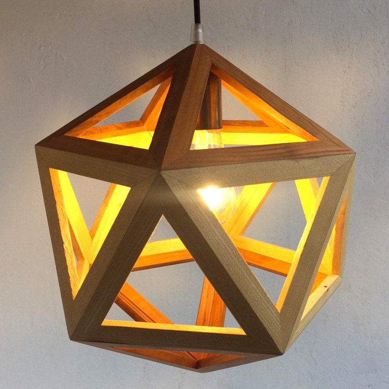 Chetek 1 - Light Oil Geometric Pendant, Burlywood