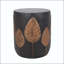 Table d'appoint d'extérieur en béton léger avec motif de feuilles à deux tons - cuivre