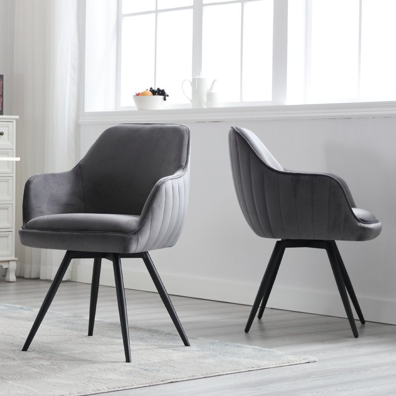 Swivel Dining Armchair, Deep Gray