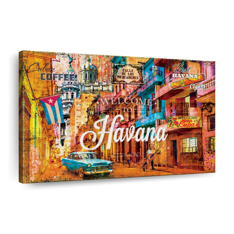 «Welcome To Havana», impression sur toile, H 24 po x l 36 po x P 1,25 po