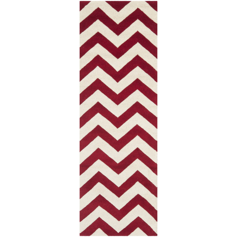 Teresita Chatham Hand Tufted Wool Chevron Rug, Runner 2'3" x 7'