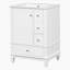 Meuble-lavabo 24 po avec lavabo et tiroirs, meuble-lavabo autoportant blanc avec plateau en céramique et tablettes de rangement, panneau de fibres à densité moyenne et base en bois massif, meuble-lavabo moderne pour petite salle de bain-802701563