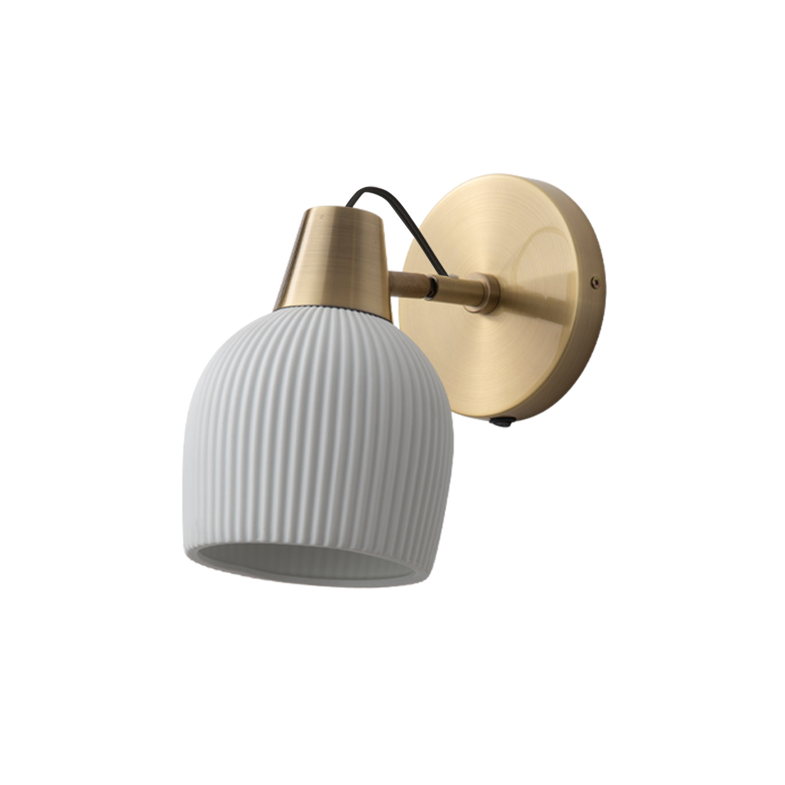 Petaluma Bone Porcelain Plug-In Wall Sconce with Dimmer – Handcrafted Translucent Porcelain Shade, Warm Ambient Glow, Easy Installation, LED Compatible, Smart-Switch Ready Mid-Century Modern Wall Lighting