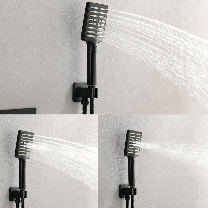 Pressure Balanced Complete Shower System with Rough-in Valve, Matte Black