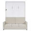 Lit escamotable double pleine grandeur avec coussin, blanc-293293788