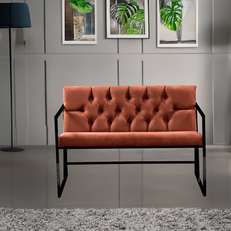 2-Seat Sofa, Black, Tile Red