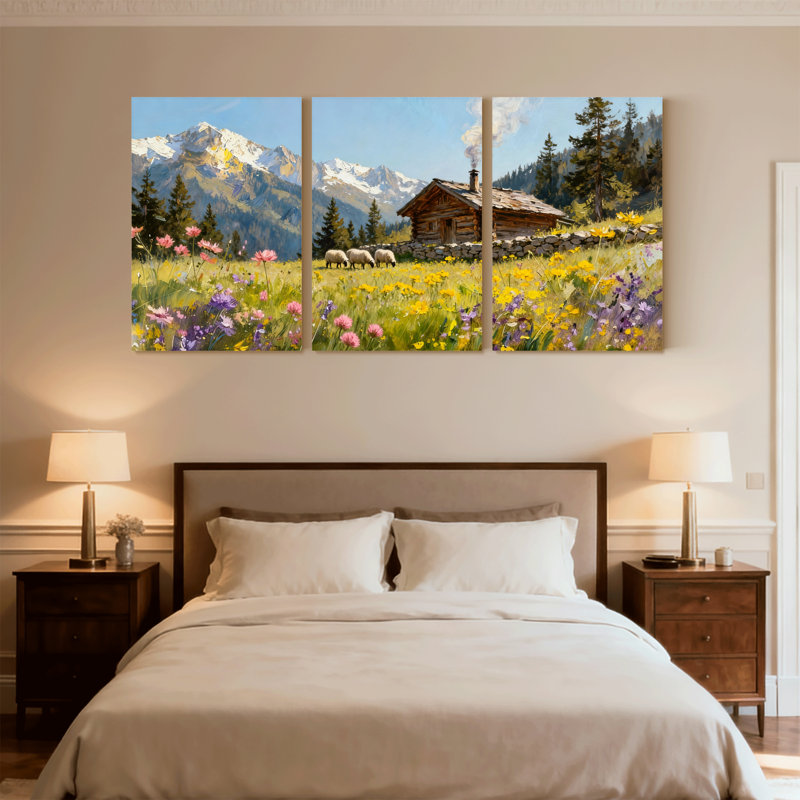 Ensemble de 3 reproductions d'art mural sur toile, H 18 po x l 36 po