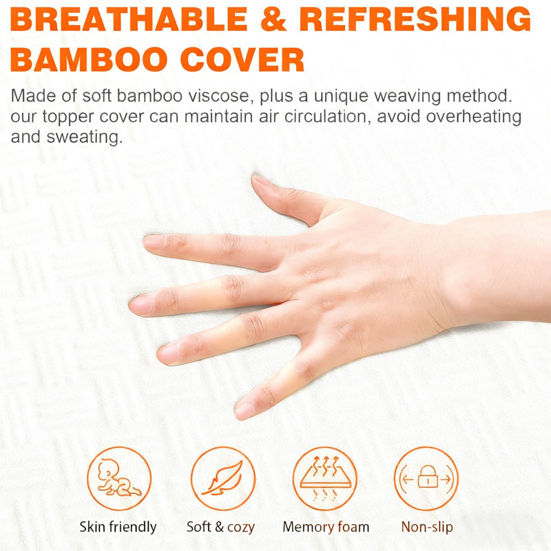 3 Inch Memory Foam Mattress Topper Twin Size - Gel Cooling Mattress Pad With Removable & Washable Cover Cover, Bed Topper Ultra Soft