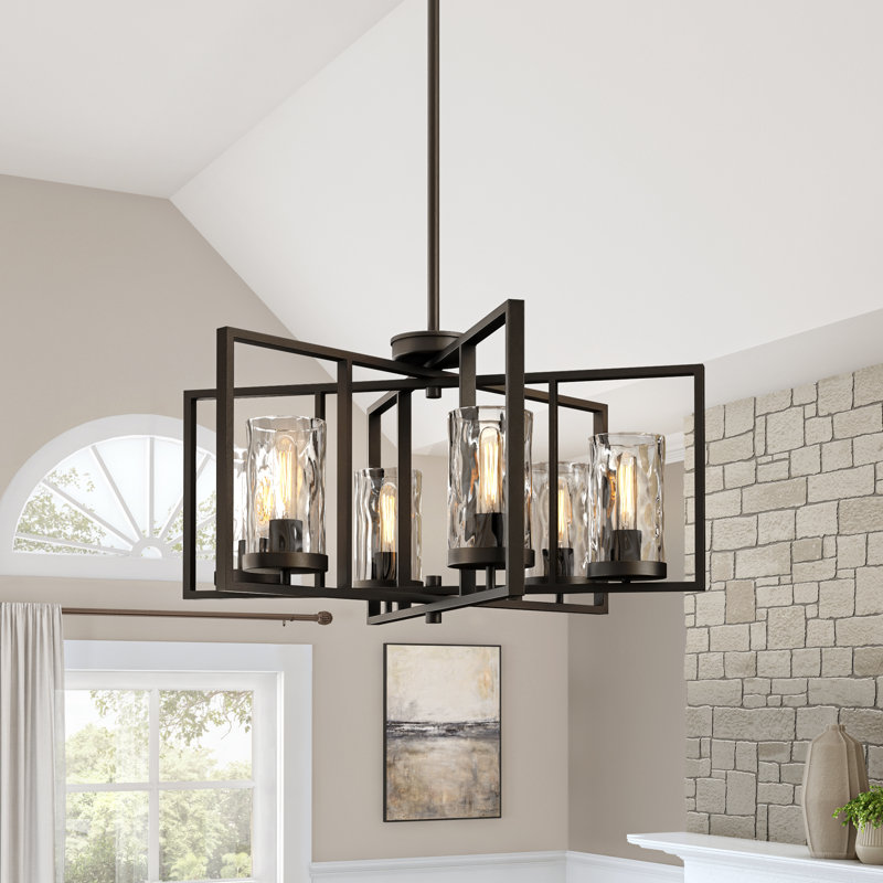 Lustre géométrique à 6 lumières Kuhle, H 53 po x l 32 po x P 32 po