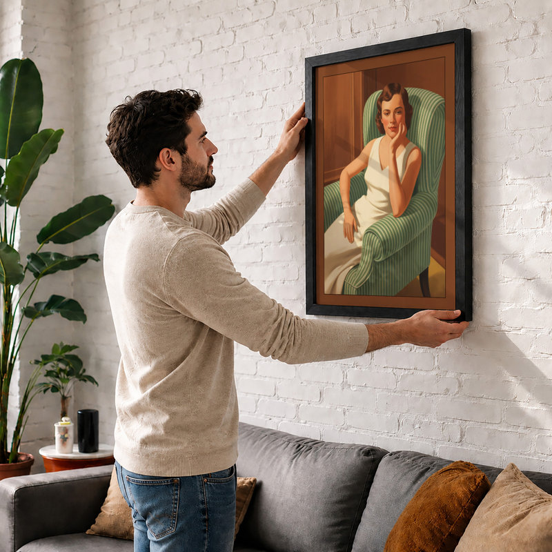 Woman in Repose Mid-Century - Framed Print, Unframed, A1 - 84.1 x 59.4 cm