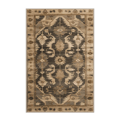 Machine Washable Art Deco Brown Area Rug