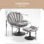 Chaise longue pivotante en velours capitonnée l 30,3 po Greylin-295750405