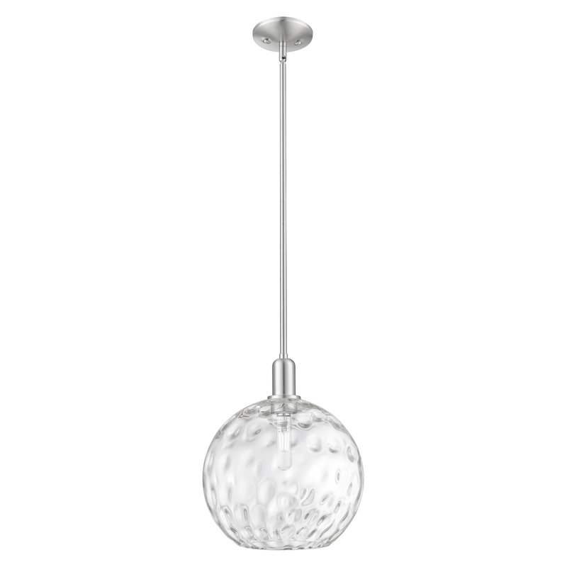 Mini-luminaire suspendu 1 lumière Arcadia - Sevier, Nickel satiné brossé, H 10,5 po x l 12 po x P 12 po