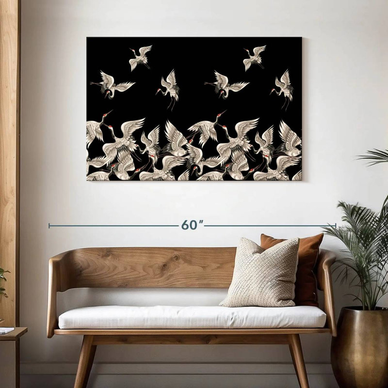 Brampt Japanese White Cranes, 30" H x 45" W
